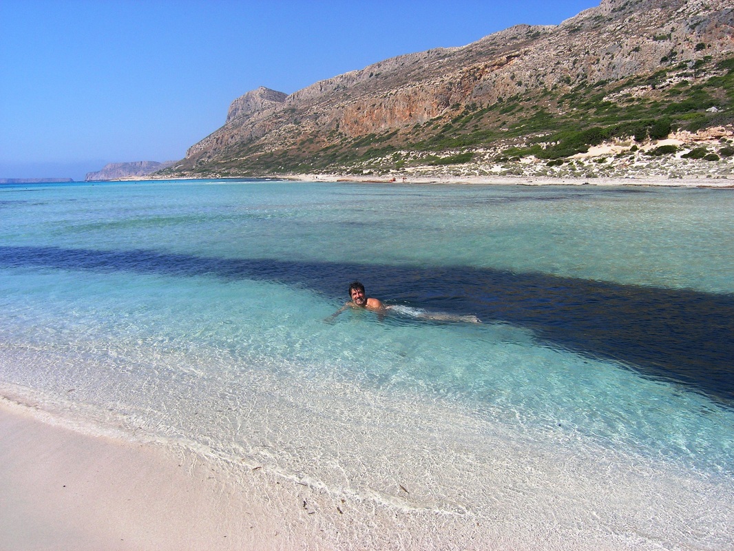 Clear waters at Balos beach and enjoy swimming 